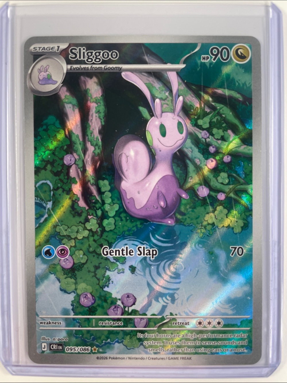 Pokemon Sliggoo Holo Card - Lavender & Green